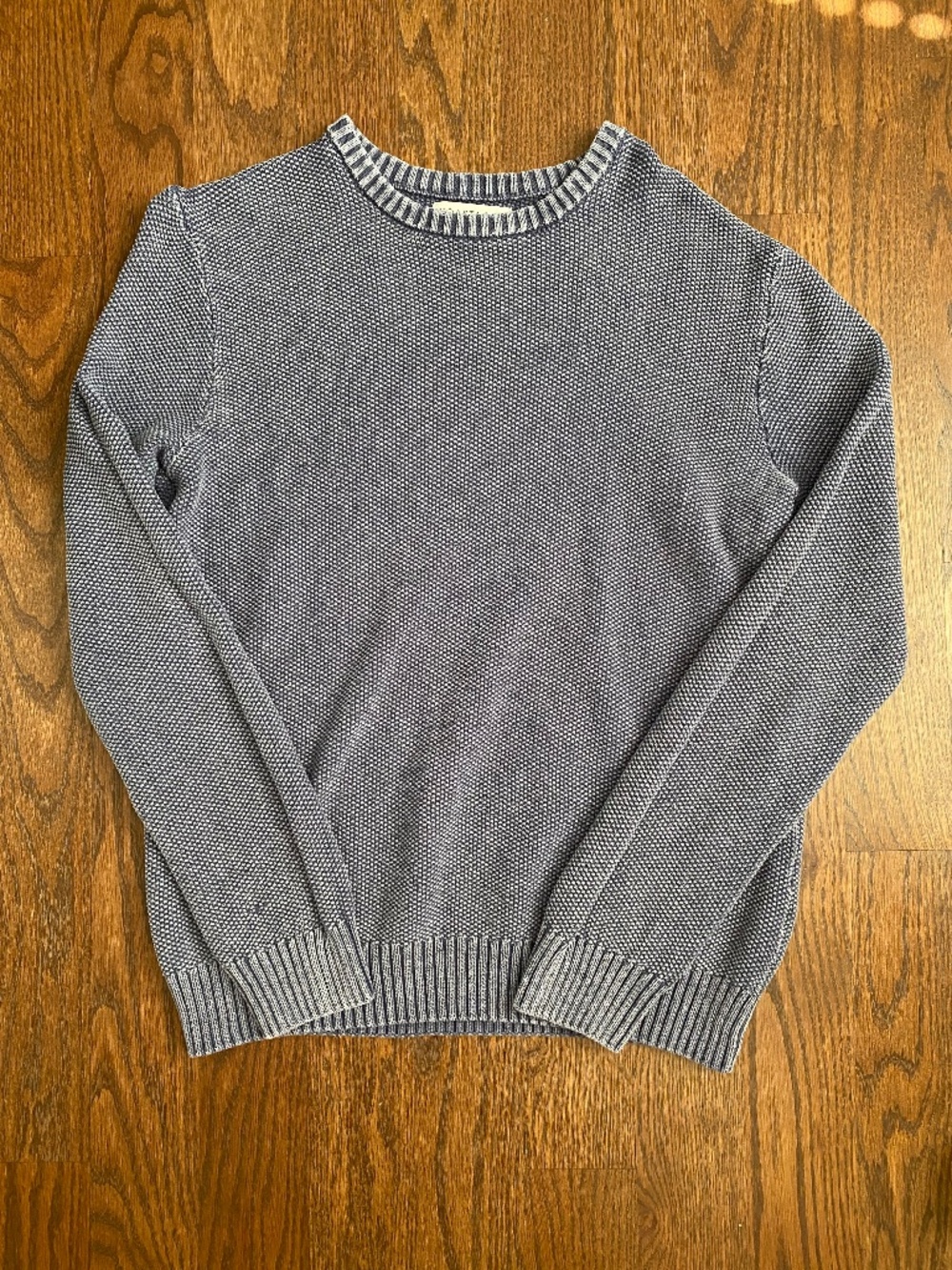 COASTAORO Textured Knit Cotton Sweater Men’s Size L Gray Crewneck Pullover